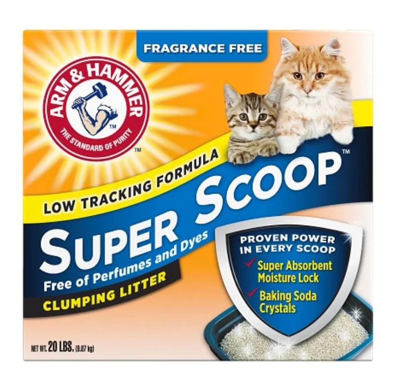 Arm & Hammer Super Scoop Fragrance Free clumping cat litter package