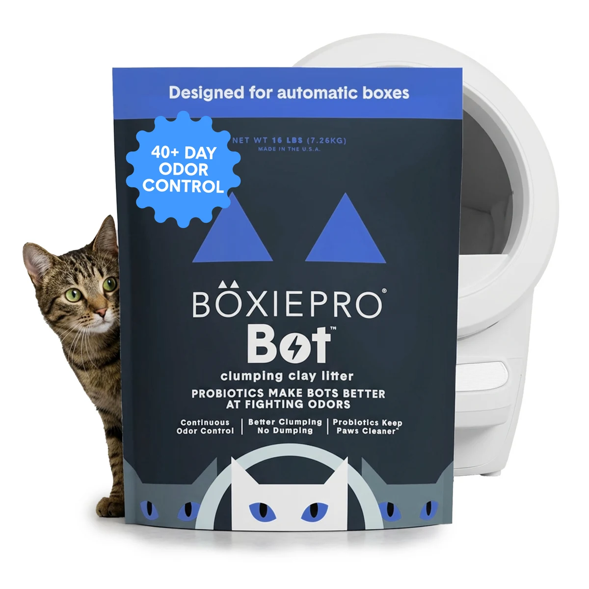 BoxiePro Bot Clumping Clay Cat Litter package