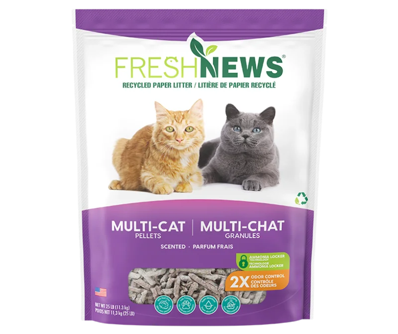 Fresh News Multi-Cat cat litter bag in purple