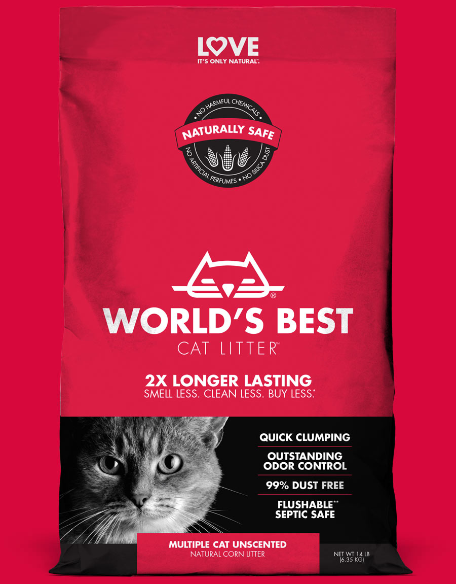 World's Best Cat Litter Multiple Cat Unscented, older 14 lb package